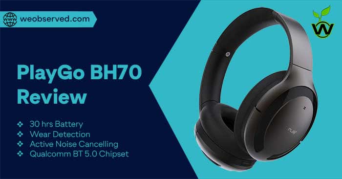 Playgo BH70 Review Active Noise Cancelling Wireless Headphones
