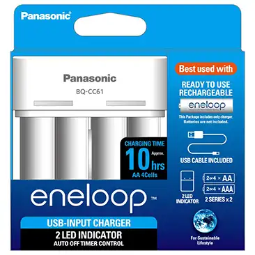 Panasonic eneloop BQ-CC61N Portable Charger with USB Cable