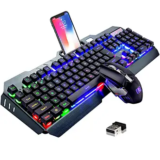 LexonElec Wireless Keyboard and Mouse with Rainbow LED Backlit
