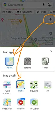 Activate Busy Area Icon on Google Maps